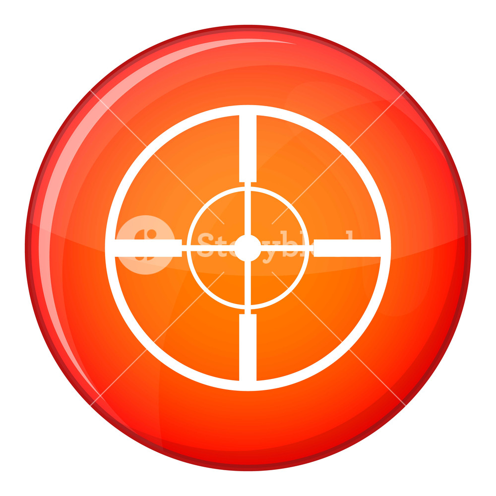 1000x1000 Aim Icon In Red Circle Isolated On White Background Illustration