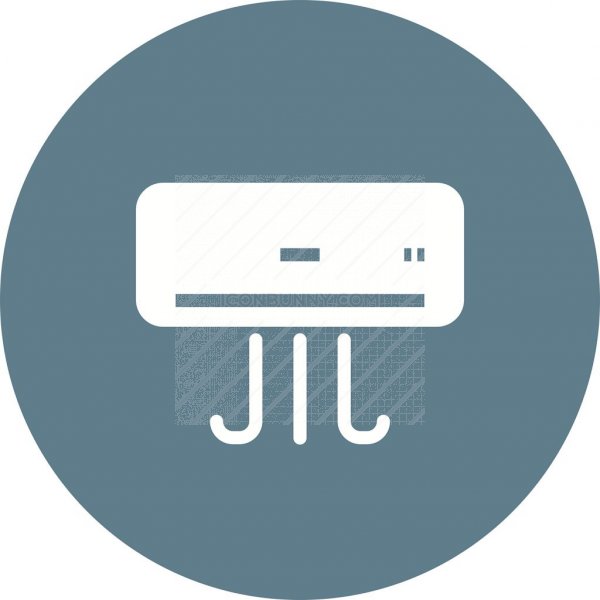 600x600 Air Conditioner Flat Round Icon