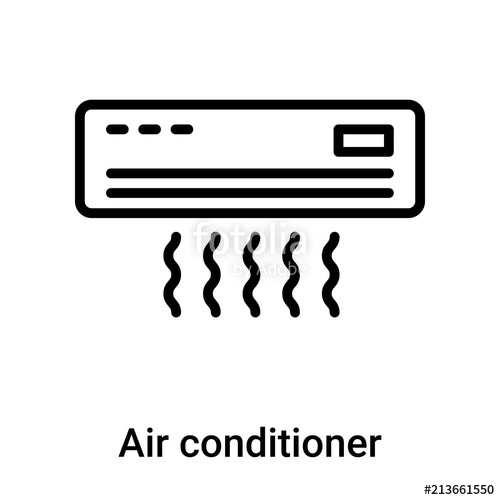500x500 Air Conditioner Icon Vector Sign And Symbol Isolated On White