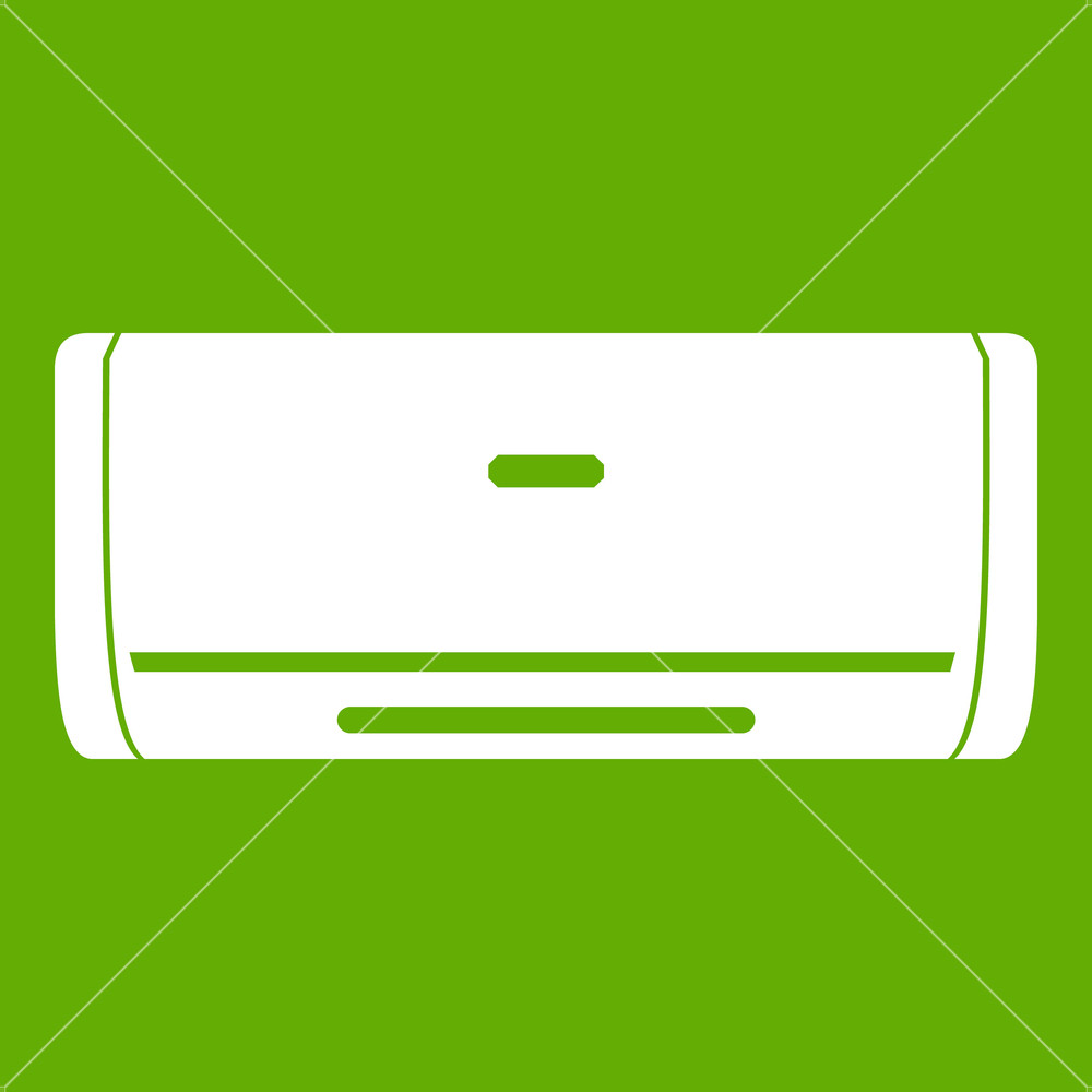 1000x1000 Internal Unit Air Conditioner Icon White Isolated On Green