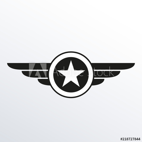 Wings With Star Icon Winged Logo Template Air Force Badge, Army 500x500 Wings With Star Icon Winged Logo Template Air Force Badge, Army