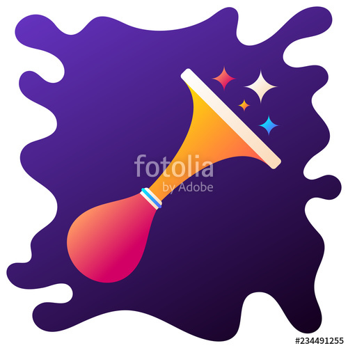 500x500 Air Horn Gradient Flat Icon With Fluid Background Stock Image