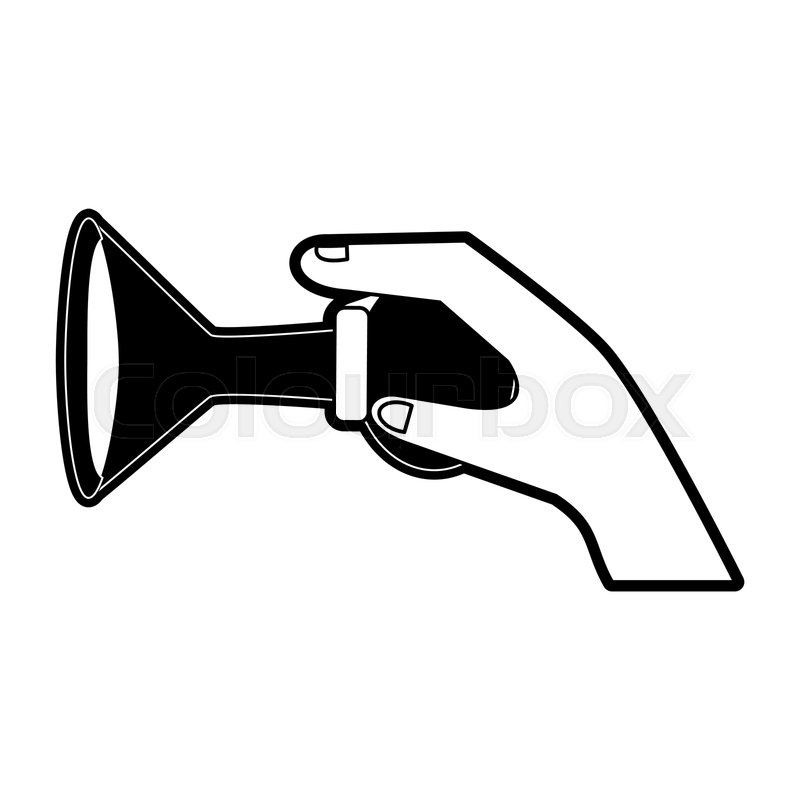 800x800 Hand With Old Air Horn Icon Vector Stock Vector Colourbox