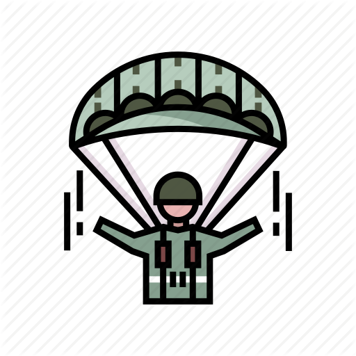 512x512 Airborne, Army, Military, Parachute, Paratrooper, Skydiving, War Icon