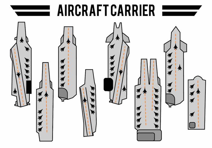 700x490 Flat Aircraft Carrier Icon Set