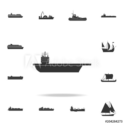 500x500 Aircraft Carrier Icon Detailed Set Of Water Transport Icons