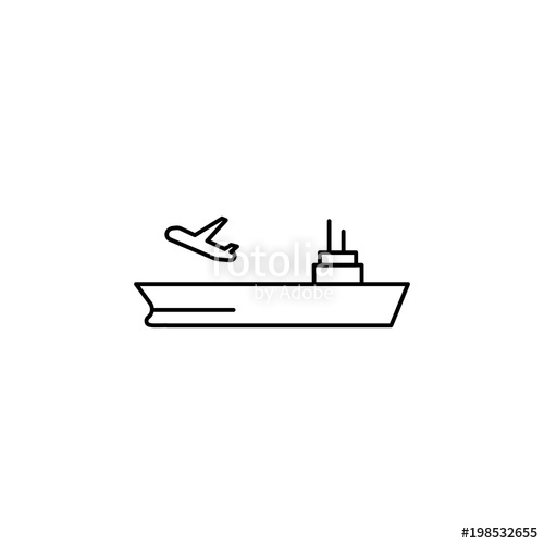 500x500 Aircraft Carrier Line Icon Stock Photo And Royalty Free Images