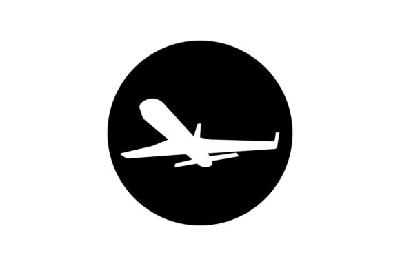 580x386 Airplane Icon Vector Graphic