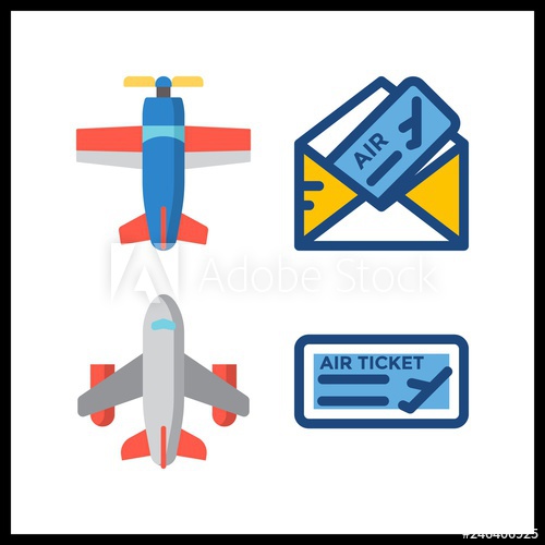 500x500 Airline Icon Vector Illustration Airline Set Plane