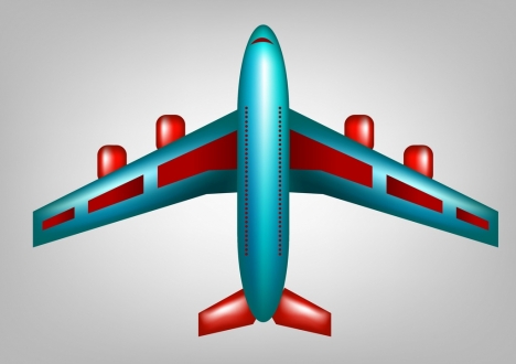 468x330 Airplane Icon Blue Red Design Cartoon Style Sketch Vectors Stock