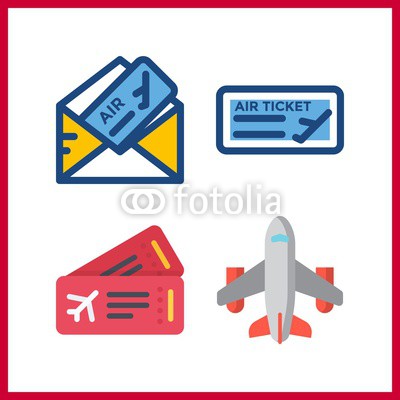 400x400 Airline Icon Vector Illustration Airline Set Plane Ticket