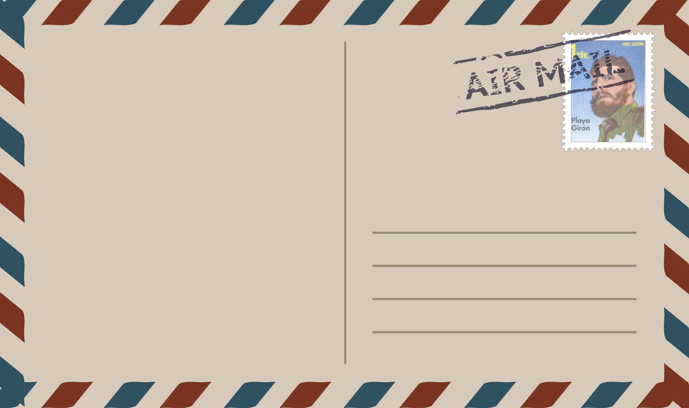 2400x1422 Postcard Airmail With Stamp Icons Png