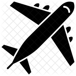 256x256 Airplane Icon Of Glyph Style