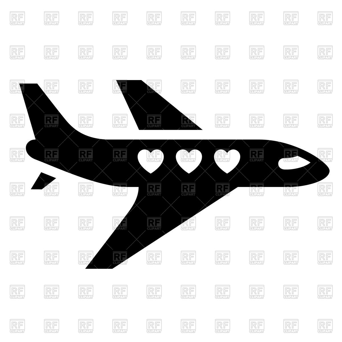 1200x1200 Black Icon Of Love Plane