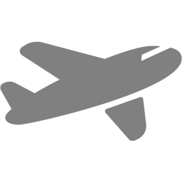 256x256 Gray Airplane Icon
