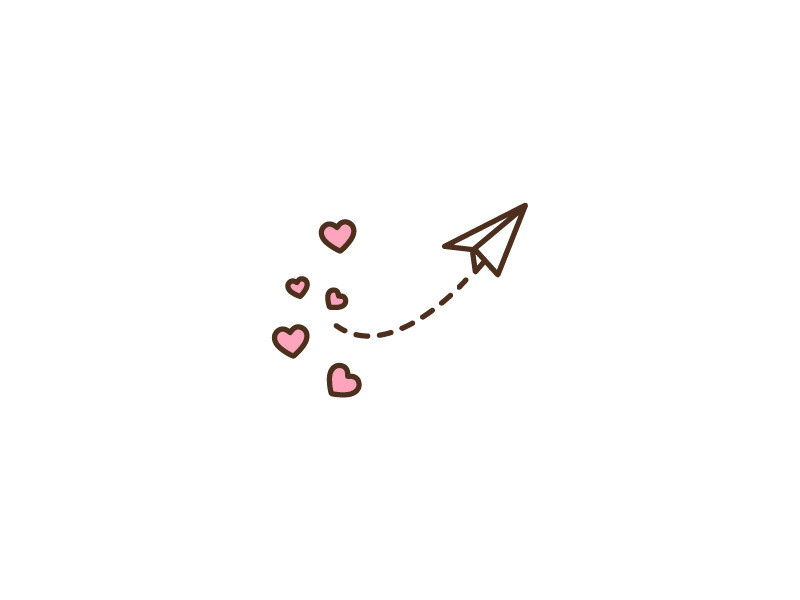 800x600 Paper Airplane With Hearts Icon