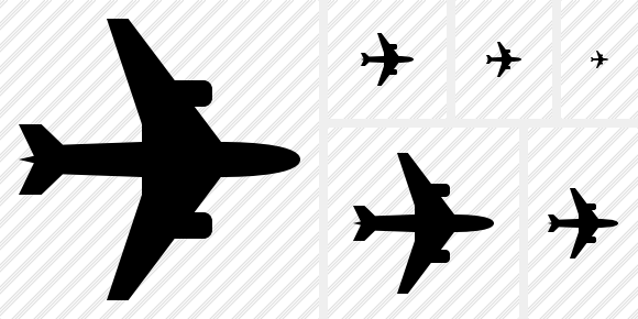 580x290 Airplane Horizontal Icon Symbol Black Professional Stock Icon