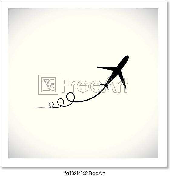 561x581 Free Art Print Of Graphic Of Airplane Icon Take Off Showing Its