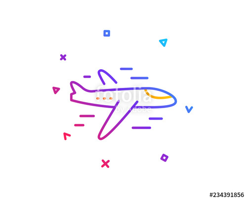 500x405 Airplane Line Icon Plane Flight Transport Sign Aircraft Symbol