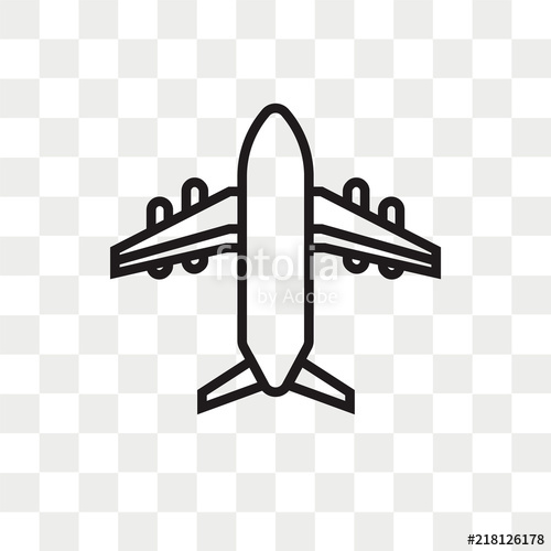 500x500 Airplane Vector Icon Isolated On Transparent Background, Airplane