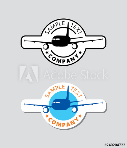 429x500 Black Plane Logo Blue Circle Border, Silhouette Airplane Icon