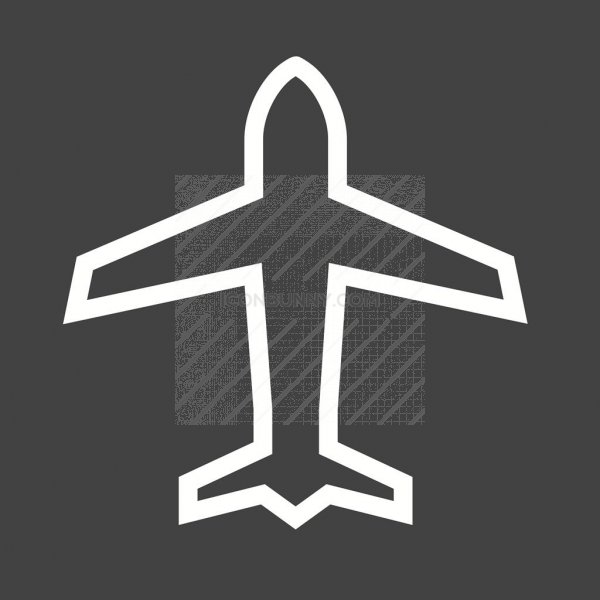 600x600 Airplane Mode Line Inverted Icon