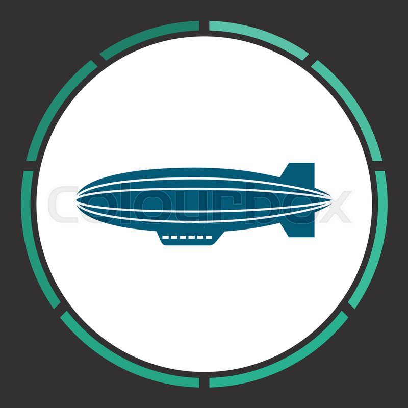 800x800 Airship Icon Vector Flat Simple Blue Stock Vector Colourbox