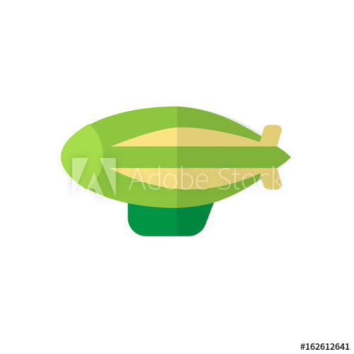 500x500 Zeppelin Flat Icon, Filled Vector Sign, Colorful Pictogram