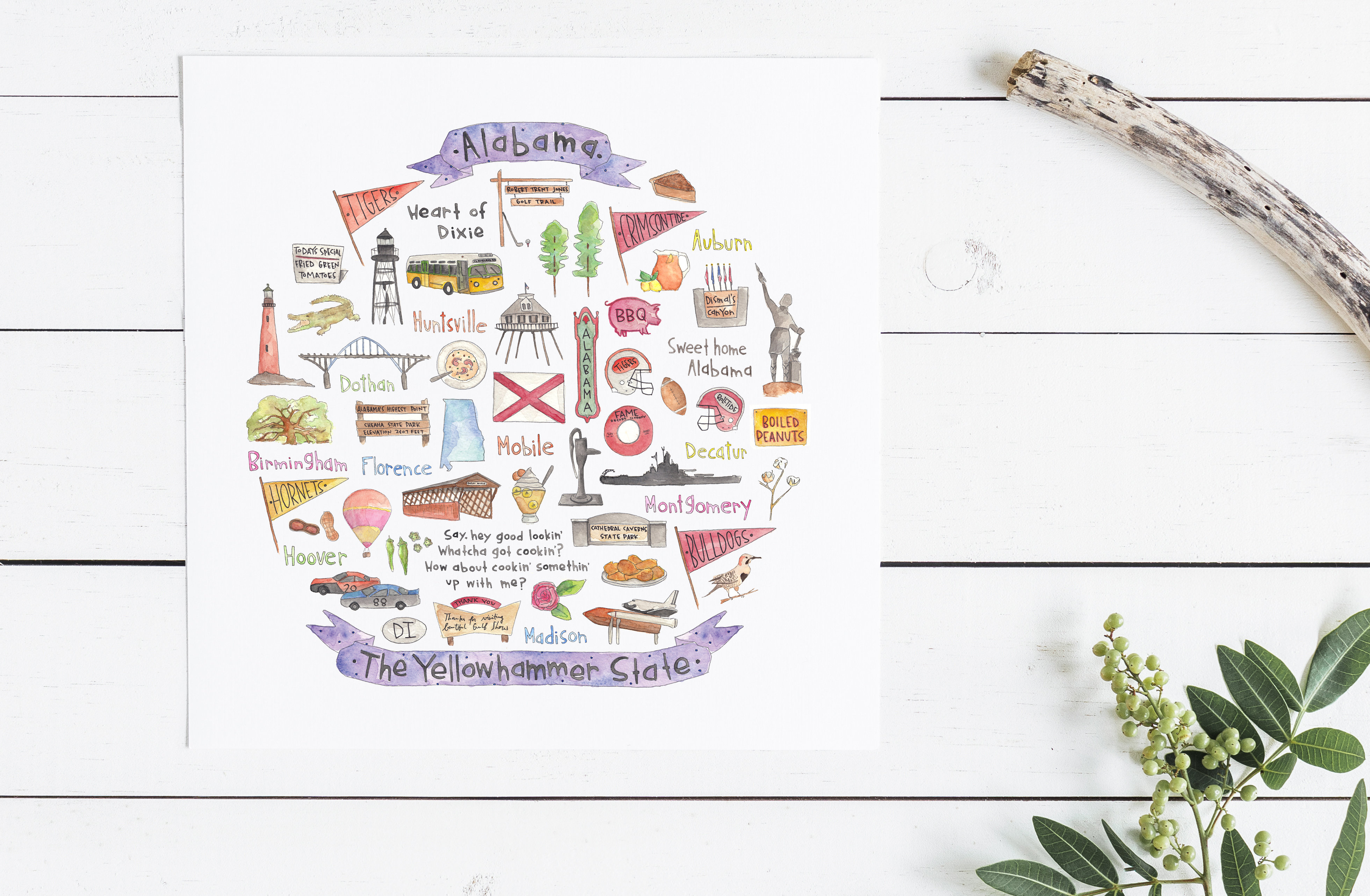 Alabama Icon Watercolor 3920x2564 Alabama Icon Watercolor