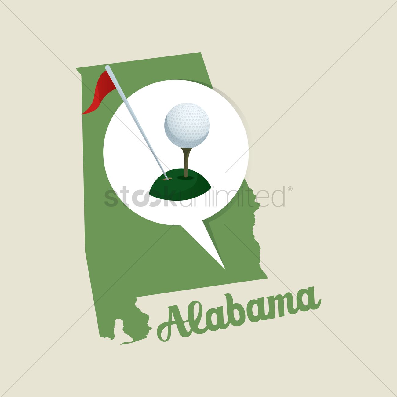 Alabama Map With Golf Icon Vector Image 1300x1300 Alabama Map With Golf Icon Vector Image