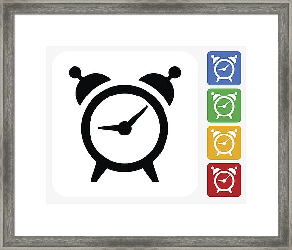 600x513 Alarm Clock Icon Flat Graphic Design Framed Print