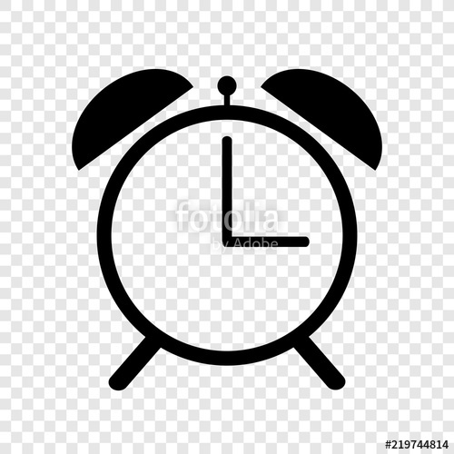 500x500 Alarm Clock Icon On Transparent Background Stock Image