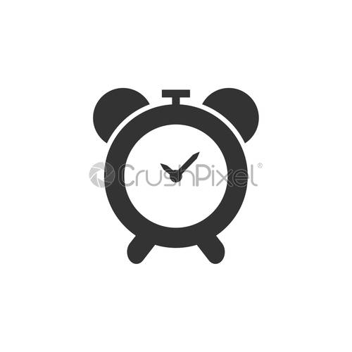 500x500 Alarm Clock Icon Design Template Vector Isolated, Stock Vector