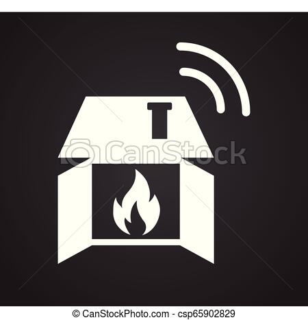 450x467 Smart Fire Alarm System Icon On White Background For Graphic