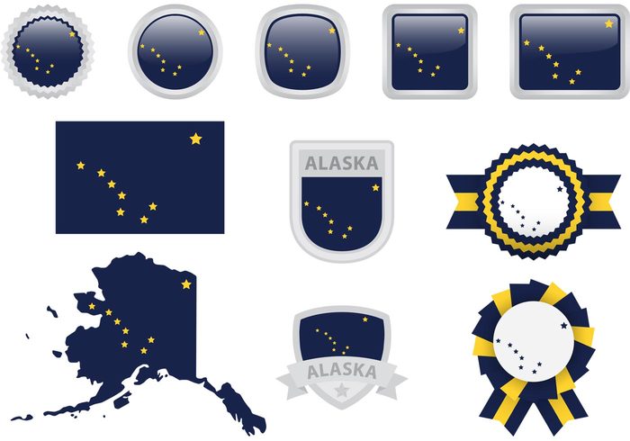 700x490 Alaska Flag Vector Icons