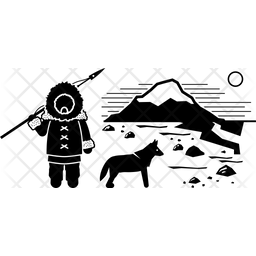 256x256 Alaska Icon Of Glyph Style