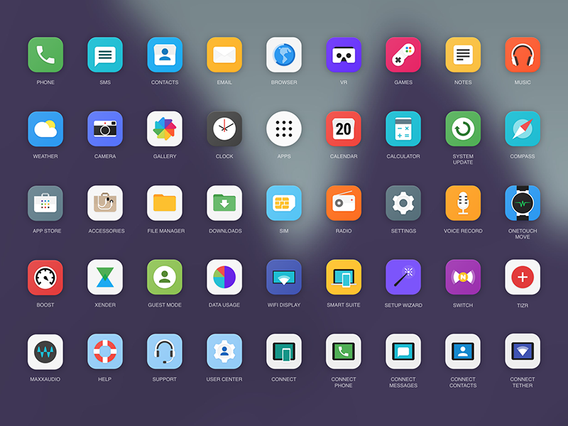 800x600 Icons Set For Alcatel Onetouch Phones