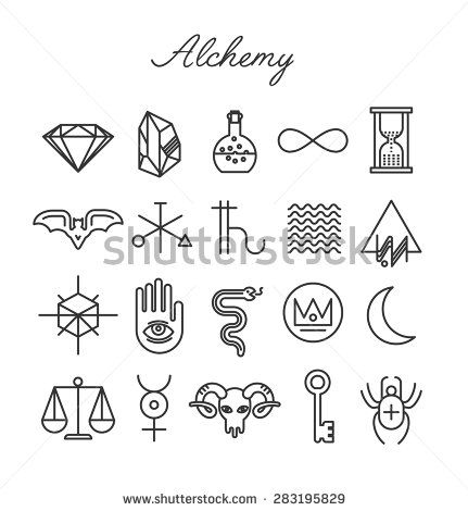 431x470 Alchemy Icon Set Vector Illustration