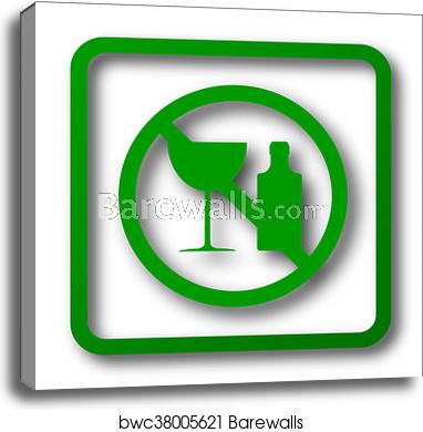 382x390 No Alcohol Icon, Canvas Print Barewalls Posters Prints