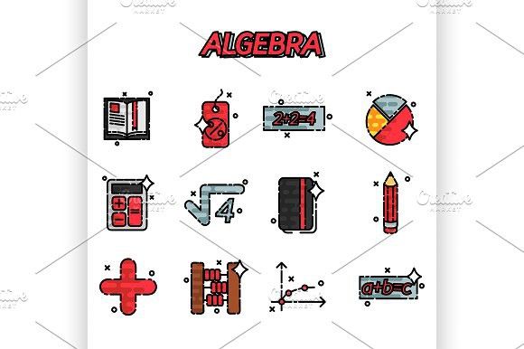 580x386 Algebra Flat Icons Set Universe Infographics Universe