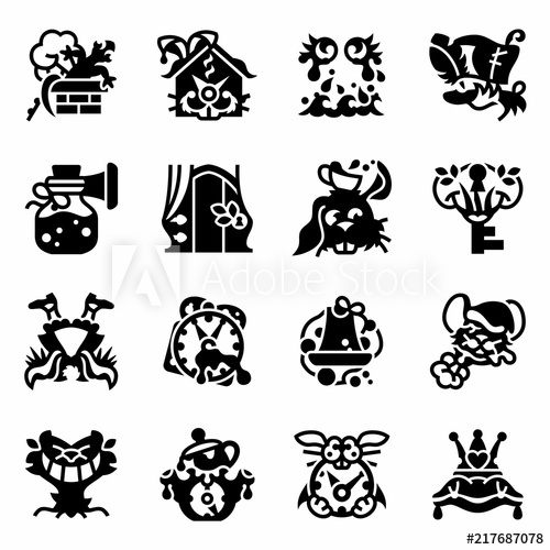 500x500 Vector Alice In Wonderland Icon Set