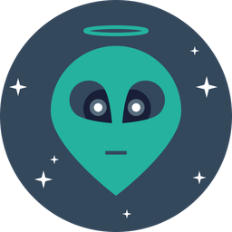 256x256 Alien Icon Of Flat Style