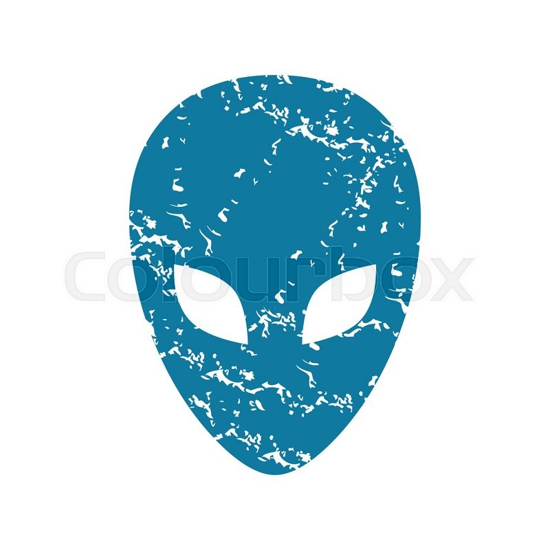 800x800 Grunge Blue Icon With Image Of Alien Stock Vector Colourbox