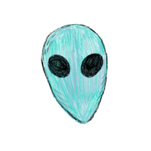 490x490 Illustration Of Hand Drawn Alien Icon Isolated On White Background
