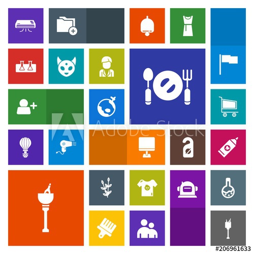 500x500 Modern, Simple, Colorful Vector Icon Set With Kid, Internet, Knife