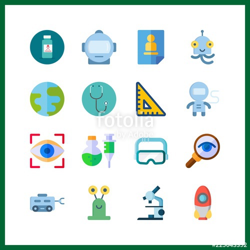 500x500 Science Icon Microscope And Alien Vector Icons In Science Set