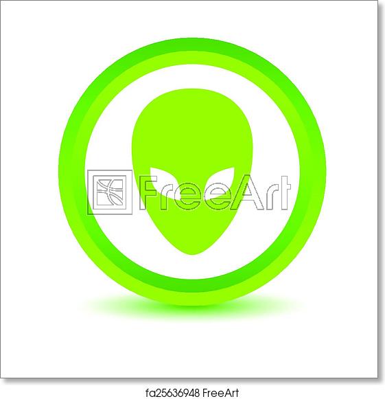 561x581 Free Art Print Of Green Alien Icon Green Alien Icon On A White