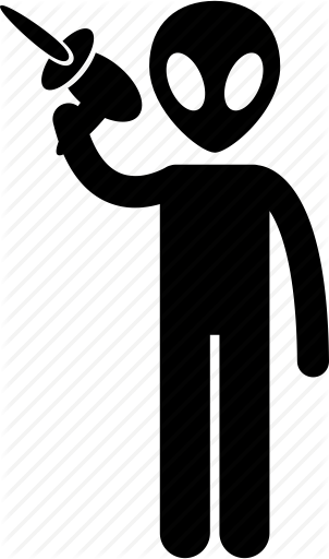 302x512 Alien, Gun, Holding, Invader, Laser, Ufo, Visitor Icon