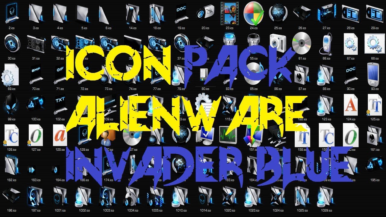 1280x720 Icon Pack Alienware Invader Blue Tuto Fr + Lien Direct