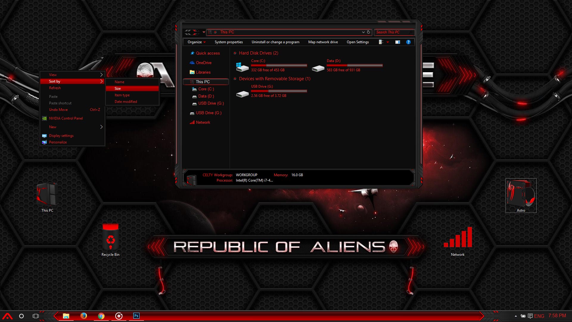 1920x1080 Alienware Red Windows Theme